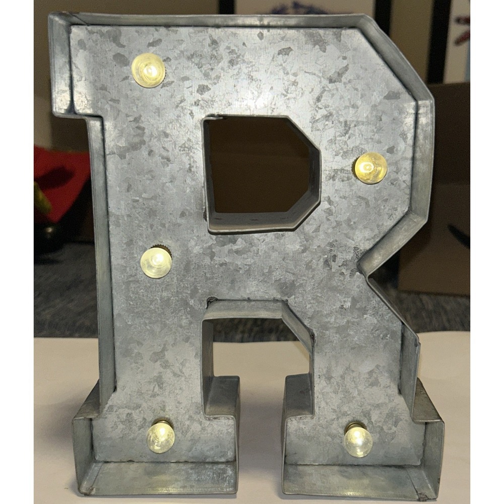 B-A-R Marquee Letter Light Signs Made of Galvanized Metal Industrial Style - Picture 15 of 16